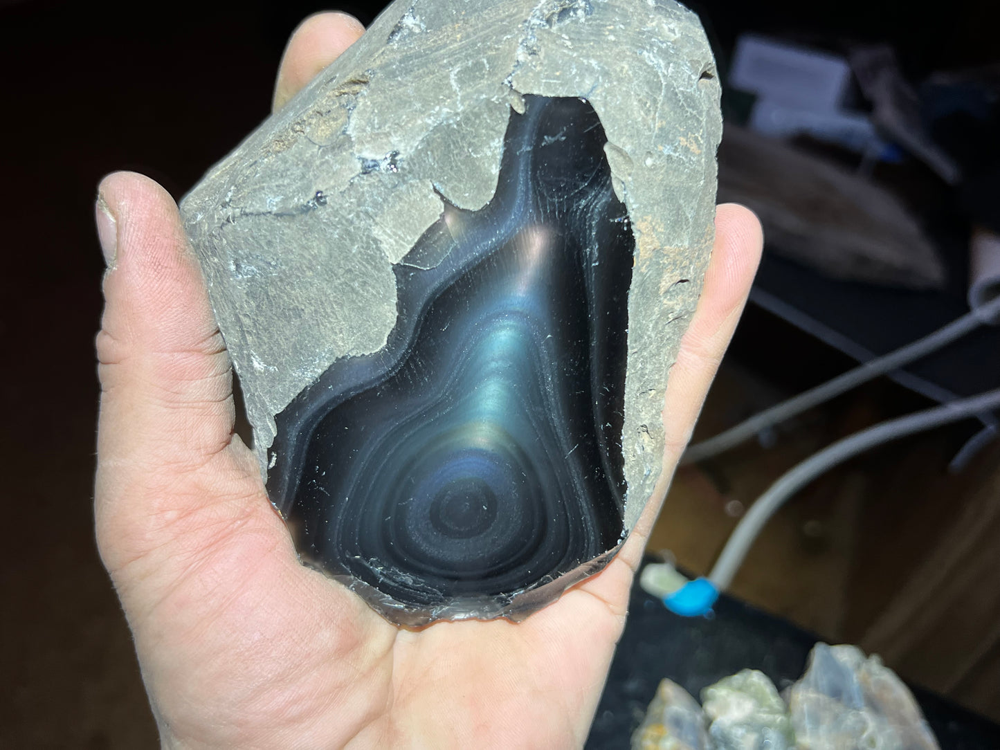 Hand-Mined Rainbow Obsidian – Warner Mountains, CA | Rare Volcanic Glass with Natural Color Bands